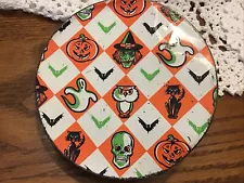 Vintage Halloween Metal Noise Maker great graphics - Works