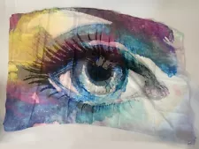 COLOR GUARD FLAGS - WATERCOLOR EYE - 36x54 Standard Curve Flag - water color