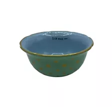 Pioneer Woman Measuring Cup 1/2 Cup Measuring Cup Blue With Gold Polka Dots