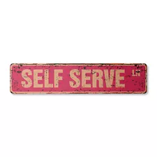 SELF SERVE Vintage Street Sign Metal Plastic buffet food yogurt ice cream