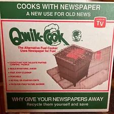 QwikCook Portable Grill Stove Cooker Burns Newspaper Prepper 6E1-494