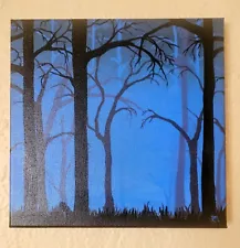 Forest Blue - acrylic painting on canvas by original artist 10 X 10