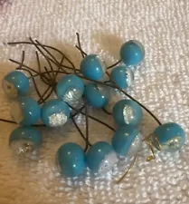 Antique Hair Pins Millinery, Flower Stamens,Turquoise Foil Glass Head Pins10x9mm