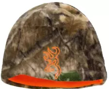 BROWNING All Season Fleece Beanie REALTREE Camo/Hunter Orange - RTE, Reversible