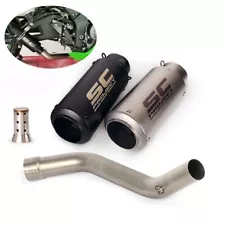 For Kawasaki Ninja ZX10R 2008-2020 Slip on System Exhaust Mid Pipe Black Muffler