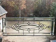 Oval Clear Beveled and Stained Glass Window Transom