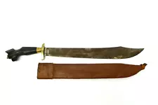 Made in the Philippines Steel Leather Case Ebony Wood Handle Bolo Knife Machete