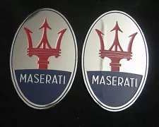 MASERATI CAR GRILL BADGES EMBLEM SET OF 2PCS METAL CAR GRILL BADGE