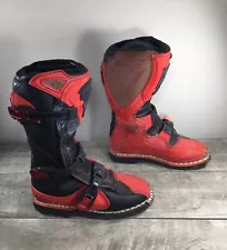 Thor Quandrant Mx Motocross Off Road Biking Racing Red Leather Mens Boots Size 5