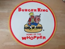 BURGER KING - Porcelain Sign - "Home of the WHOPPER" - Coke - 12" Diameter