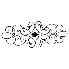 Wrought Iron Wall Art Decor for Living Room and Bedroom Medallion 32" x 12"