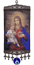 JESUS WALL ART DECOR FOR CHRISTAN EVIL EYE DECOR WALL HANGING, KEYCHAIN & WALLET