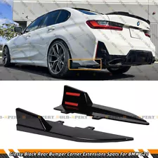 For 2019-24 BMW G20 330i M340i M Sport Gloss Black Rear Bumper Winglet Extension (For: 2019 BMW)