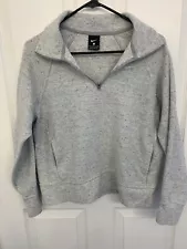 Nike Zipper Neck Fleece Pullover Gray Running Sweater Mens Women’s Small