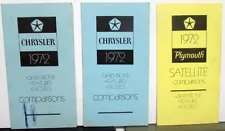 1972 Chrysler Plymouth Dealer Brochures Set Of 3 Comparisons Satellite Imperial