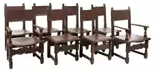 Chairs, Set of (8) Spanish Style Dining Chairs, Nail Studs, Vintage / Antique!!