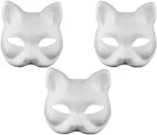 Therian Mask Cat Mask Fox Mask Animal Mask Halloween Mask for Kids Adults White