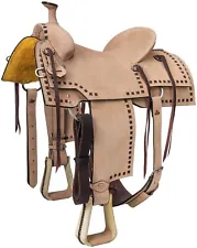 16" Western Ranch Saddle - Boulder Roper by Royal King - Roughout Leather