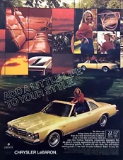 1979 Chrysler LeBaron T-Bar Roof Coupe photo "Add Life to your Style" print ad