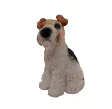 WIREHAIRD FOX TERRIER DOG RESIN FIGURINE COLLECTABLE TEXTURED 2.25" TALL, CUTE!