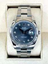 2021 Rolex Datejust 41mm 126334 Stainless Steel Oyster Rhodium Diamond Dial