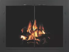 fireplace glass doors black