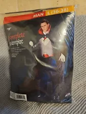 Complete Vampire Dracula Adult Costume Mens Large (36-38)