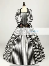 Victorian Beetlejuice Sleepy Hollow Katrina Dress Witch Halloween Costume 321 S