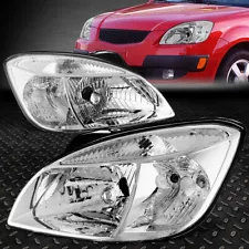 FOR 06-08 RIO RIO5 CHROME HOUSING CLEAR CORNER HEADLIGHT REPLACEMENT HEAD LAMPS