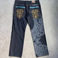 Coogi Jeans Embroidered Art Design Men’s 42 Dark Blue