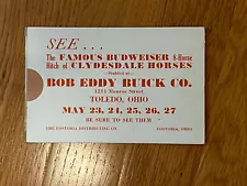 Ohio OH Toledo Bob Eddy Buick Co., Budweiser Clydesdale Horses Michelob, ca 1940