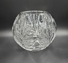 Tiffany & Co Crystal Emil Brost XL Deep Leaf Cut Rose Bowl Vase(s) EXCELLENT