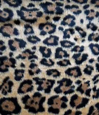 Faux Leopard Fur Medium Pile 58" W Fabric Full, Fur Suit Costume - Sold by Yard