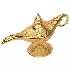 New ListingClassic Aladdin Genie Lamp Legend Wishing Light Costume Lamp Metal Carved Ara...