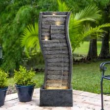 Tiered Outdoor&Indoor Fountains for Courtyard Decor Rustic Garden Waterfalls