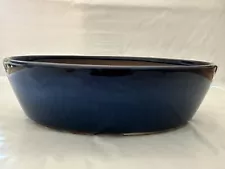 Mizutani Bonsai Pot: Royal Blue Glazed Oval 7" X 4.75" x 2" approx. with Mesh