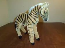 Collectible Vintage STEIFF Mohair ZEBRA Stuffed Animal 9 1/2" Tall 10" Long