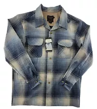 NWT Pendleton Blue/Gray THE ORIGINAL BOARD Shirt 100% Virgin Wool Men's L