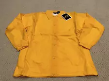 NWT Men's VOS Solid Yellow Windbreaker Snap Up Coach's Jacket ALL SIZES