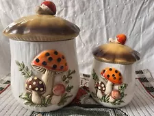 New ListingCottage Core Decor 19 70s VTG “Mushroom Canisters” Trinkets”Merry Mushrooms”