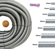 10mm, 12mm, 16mm, 20mm, 25mm, 32mm & 40mm Galvanised Steel Flexible Conduit