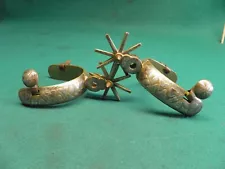 NICE GOOD PAIR OF BRASS MEXICAN SPURS - ESPUELAS MOZOQUENAS