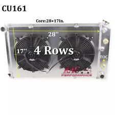 4 Row Radiator w/Fans Shroud for 1966-1977 Olds Cutlass Supreme Cruiser LeMans (For: 1969 Cutlass Supreme)