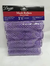 Diane Vintage Hair Mesh Rollers, 1 1/2" Purple- 8 Pack