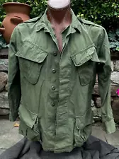 Vietnam War Era US Army OG 107 Tropical Combat Coat Poplin Size Medium Regular