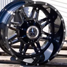 20" Gloss Black Lonestar Outlaw Wheels 20x12 5x139.7 5x5.5 -44mm Dodge Ram 1500