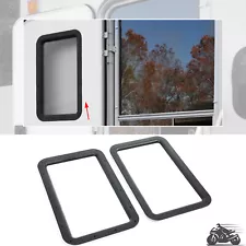 Travel Trailer RV Entrance / Entry Door Window Interior & Exterior Frame Black