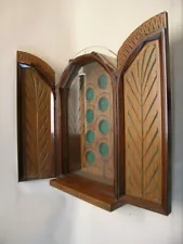 Antique teak relic display cabinet cupboard for 12 relics (reliquary)