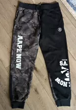 AAPE NOW BAPE Black Mens Jogger Pants Size Medium Bathing Ape Camo