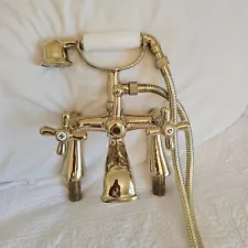 Clawfoot Tub Faucet Telephone Handset Style Brass by Fontaine Deck Mount